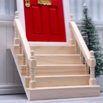 1:12 миниатюрных перил для кукольного домика, деревянная сцена, простые модели лестниц, мини-лестничная мебель, декор комнаты