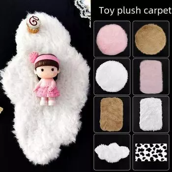1:12 миниатюрных плюшевых ковров и одеял для кукольного домика для игр в спальне oval carpet розовый