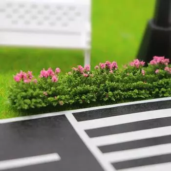 1:12 миниатюрных полосок кустарника для кукольного домика, растительный орнамент, декор для сада в зеленой зоне красный