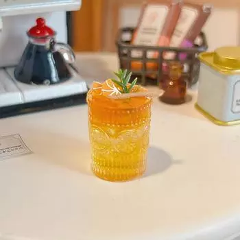 1:12 миниатюрных стаканчиков для напитков в кукольном домике, оранжевый, с корицей, чайный напиток, еда, напиток, чашка, украшение, модель, кухонная игрушка, декор, подарки