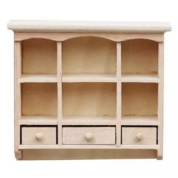 1:12 Миниатюрный деревянный настенный шкафчик для кукольного домика, подвесной органайзер для хранения вещей