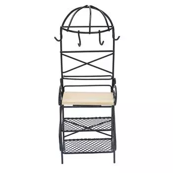 1:12 Миниатюрный Дисплей Хранения Подставка Мини Кукольный Хлеб Стеллаж Кукольный Домик Кухонная Мебель чёрный