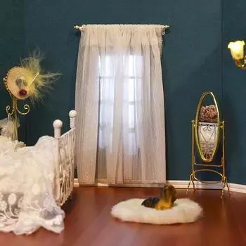 1:12 миниатюрный карниз для кукольного домика, металлические кольца для окон, мебельная модель, декор, игрушки, аксессуары для кукольного дома чёрный