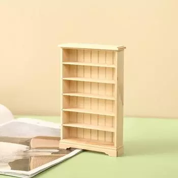 1:12 Миниатюрный книжный шкаф для кукольного домика 6-уровневый стеллаж для хранения вещей Витрина Витрина Мебель Модель Декор Игрушка Кукольный Дом Аксессуары кофейный