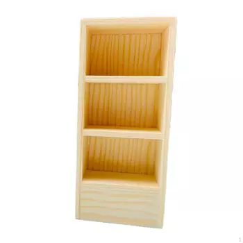 1/12 Миниатюрный книжный шкаф, книжная полка для кукольного домика, неокрашенный аксессуар для магазина кукольного домика на 1:12 S