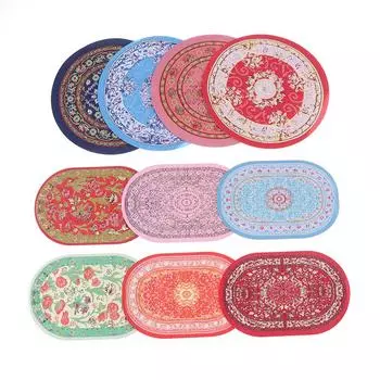 1:12 миниатюрный круглый напольный коврик для кукольного домика, овальный ковер, напольный коврик, модель спальни, гостиной, декор, игрушка, аксессуары для кукольного дома