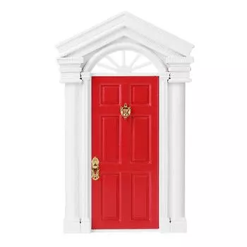 1:12 Миниатюрный кукольный домик Маленькая фея из дерева березы с дверным проемом и аксессуарами Красный красный