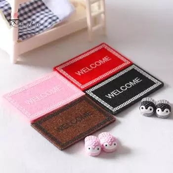 1/12 Миниатюрный кукольный домик, мини тканевый напольный ковер, украшение для мебели розовый