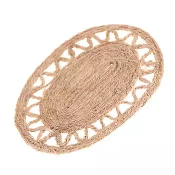 1:12 Миниатюрный кукольный домик, плетеный из пеньковой веревки, ковер для пола, декор для пола кукольного домика