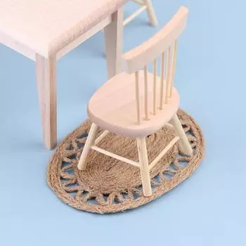 1:12 Миниатюрный кукольный домик, плетеный из пеньковой веревки, ковер для пола, декор для пола кукольного домика