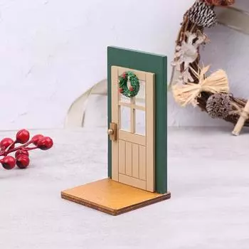 1:12 Миниатюрный кукольный домик Рождественская дверь Мебель Модель Diy Аксессуары Украшения