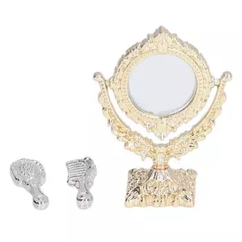1:12 Миниатюрный кукольный зеркальный гребень Портативный кукольный домик Мебель Зеркало Декоративный кукольный домик