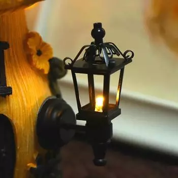 1:12 миниатюрный настенный светильник для кукольного домика, светодиодная лампа, настенный светильник, уличный садовый декор, игрушка