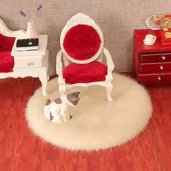 1:12 миниатюрный плюшевый ковер для кукольного домика, напольный коврик, напольный коврик для спальни, гостиной, модель декора, игрушка, аксессуары для кукольного дома розовый