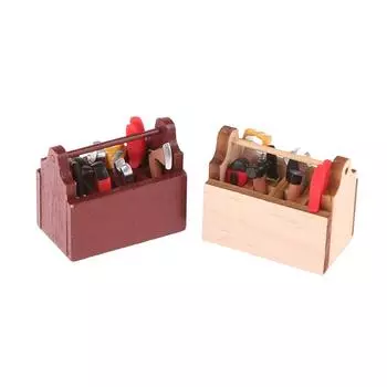 1:12 миниатюрный ящик для инструментов для кукольного домика, мини-молоток, гаечный ключ, плоскогубцы, отвертка, домашний декор, аксессуары для кукольного дома A2