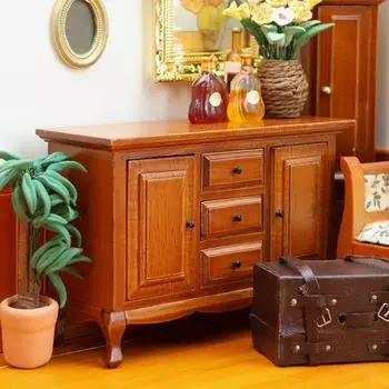 1:12 Миниатюрный шкаф для хранения кукольного домика, трехъярусный ящик, комод, мебель, модель для дома, декор, игрушка, кукольный домик, аксессуары one size