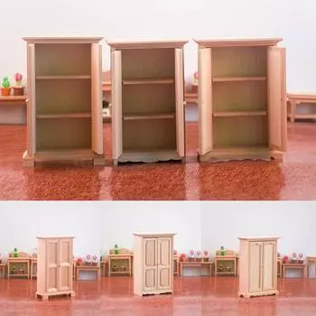 1:12 Миниатюрный шкаф для хранения вещей в кукольном домике, вертикальный шкаф, декор для спальни