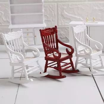 1:12 Миниатюрный стул для кукольного домика Деревянный стул Кресло Модель Кукольная Мини Офисная Мебель Орнамент Микро Сцена Строительный Реквизит коричневый