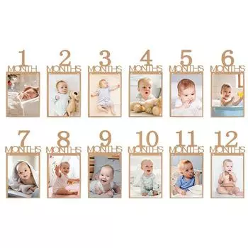 1-12 Month Baby Photo Banner 1st Boy Girl Birthday Party Bunting Garland Photo Props One Year First Birthday Decoration Supplies