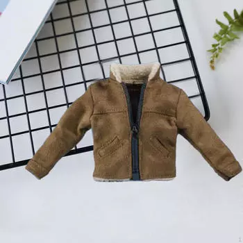 1/12 Мужская фигурка куртка Миниатюрная одежда для 6-дюймовой куклы Модель кофейный