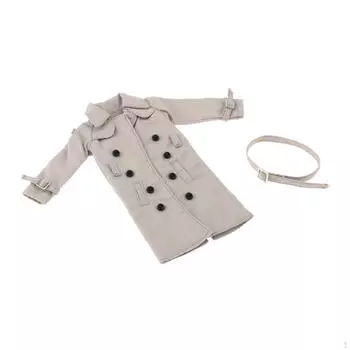 1/12 Мужская фигурка Тренч, Масштабная кукольная фигурка, одежда для 6-дюймовых фигурок, аксессуары серый