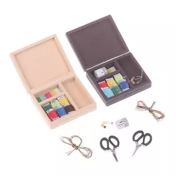 1/12 Набор для шитья и рукоделия для кукольного домика Мини-мебель Украшения для кукольного домика Аксессуары для дома