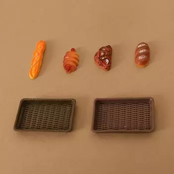 1:12 наборов подносов для хлеба для кукольного домика, кукольная кухня, украшения для еды, аксессуары для кукольного дома, детские игрушки для ролевых игр