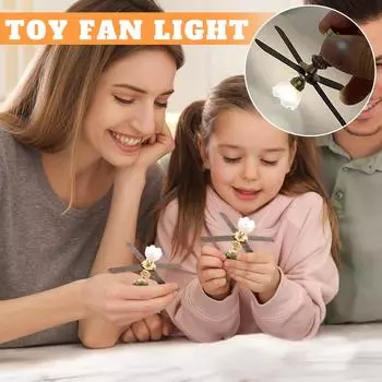 1:12 ностальгических миниатюрных моделей, сцена, игра с едой, светодиодный вентилятор, лампа в виде лошади, украшения для кукольного домика, которые можно зажечь One Size