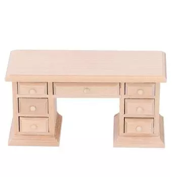 1: 12 Офисный Стол Миниатюрная Модель Кукольного Дома Мебель Аксессуары Имитация Неокрашенного Письменного Стола