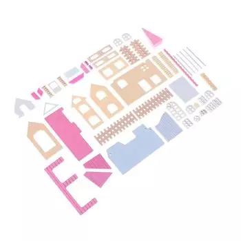 1/12 розовые мини-деревянные куклы своими руками миниатюрный домик для сборки игрушек 1 Set