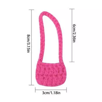 1/12 плюшевая вязаная сумка через плечо для куклы, мини-наряды, аксессуары для кукольного домика, детские игрушки для ролевых игр коричневый