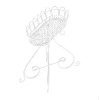 1/12 Подставка для цветов для кукольного домика Мини-держатель для кашпо Полка Украшение Микропейзаж Миниатюра белый