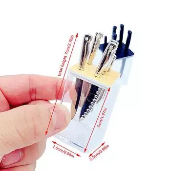 1/12 Подставка для ножей для кукольного домика Модель Мини-набор ножей Игрушки Кукольный домик Кухонная утварь Кукольный домик Кухонные принадлежности A1