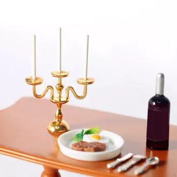 1/12 подсвечники из сплава, сцена, модель свечи, мебель для гостиной, украшения серебряный