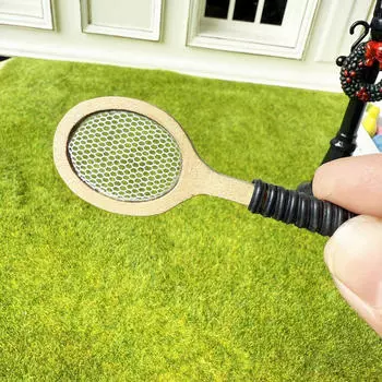 1:12 ракеток для тенниса в кукольном домике, забавный инструмент для мини-дома, спортивное оборудование, аксессуары для кукол, украшения,