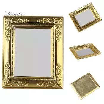 1/12 рамка для кукольного домика, зеркальная игрушка, миниатюрный домашний пейзаж, мебельный аксессуар