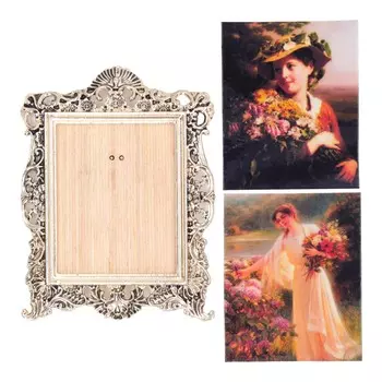 1:12 рамок для фотографий кукольного домика, большая миниатюрная европейская винтажная фоторамка для аксессуаров кукольного домика