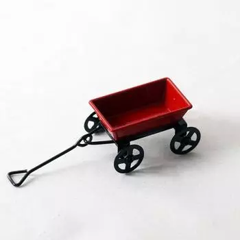 1:12 Red Garden Furniture Dollhouse Home Decor Mini Garden Cart Toy Miniature Cart Mold