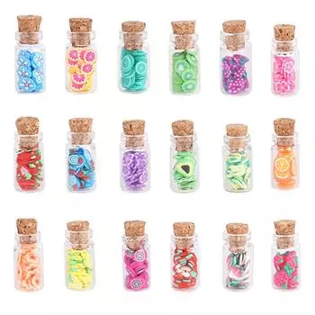 1:12 Самодельных аксессуаров для кукольного домика, Кукольный домик, Фруктовые кусочки, Мини-стеклянные бутылочки, Микро-ландшафтные украшения, Игрушки