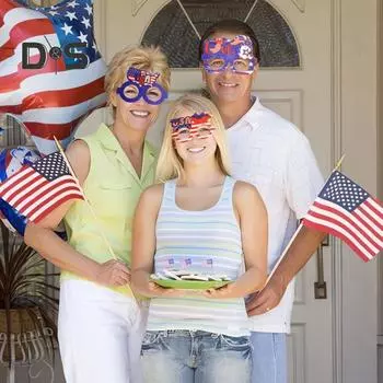 1/12 шт. Очки с американским флагом, патриотическая вечеринка в честь Дня памяти, звездно-полосатые очки для празднования Дня ветеранов США 4 июля F