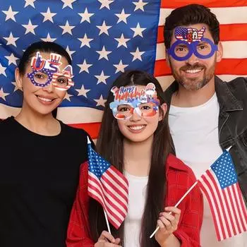 1/12 шт. Очки с американским флагом, патриотическая вечеринка в честь Дня памяти, звездно-полосатые очки для празднования Дня ветеранов США 4 июля C