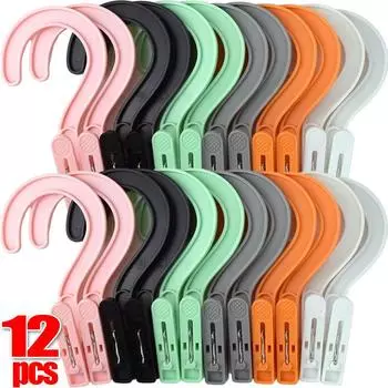 1-12 шт. прищепки ветрозащитный противоскользящий зажим для сушки дорожные вешалки для полотенец зажим для белья крючки для подвешивания зажимы для носков держатель прищепка 1PCS белый