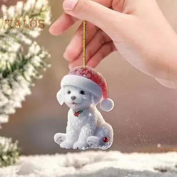 1/12 шт. рождественские украшения в виде животных, 2D, искусственные хрустальные животные, подвесное украшение на рождественскую елку, красочное акриловое украшение для праздничного декора дома и офиса K