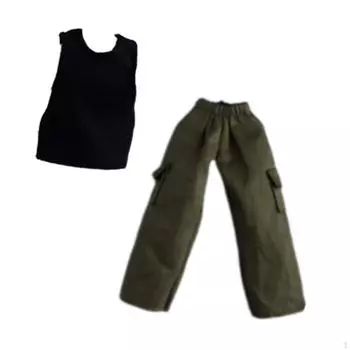 1/12 штаны для куклы и верхняя одежда для фигурки косплей наряд мини широкие длинные штаны для 6 дюймов мужчины with vest