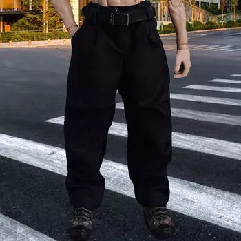 1/12 штаны для кукол и пояс для экшн-фигурок, одежда для 6-дюймовых мужчин Black Pant