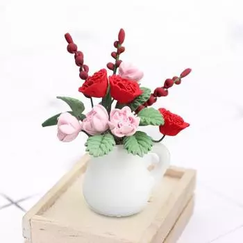 1:12 Симпатичных Фото Реквизитов Украшения Кукольный Дом Вазы Аксессуары
