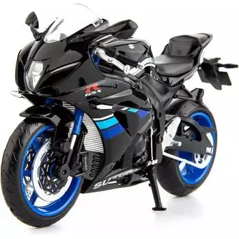 1/12 Совместимость с игрушечным мотоциклом Suzuki GSX-R1000, коллекционная модель мотоцикла с подставкой для дисплея, игрушечные мотоциклы для мальчиков 3-9 лет, черный цвет чёрный