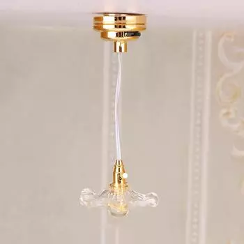 1:12 светодиодных ламп для кукольного домика, потолочная лампа, люстра, кукольная миниатюрная мебель, освещение, декор, игрушка, микросцена, строительный реквизит зелёный