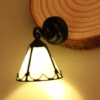 1:12 светодиодных настенных светильников для кукольного домика, мебельные украшения, имитация микроландшафта, освещение