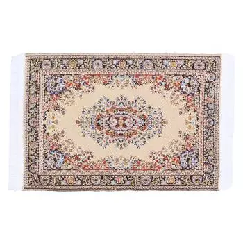 1:12 тканых ковриков для кукольного домика, уникальные изысканные миниатюрные аксессуары для украшения ковров #1